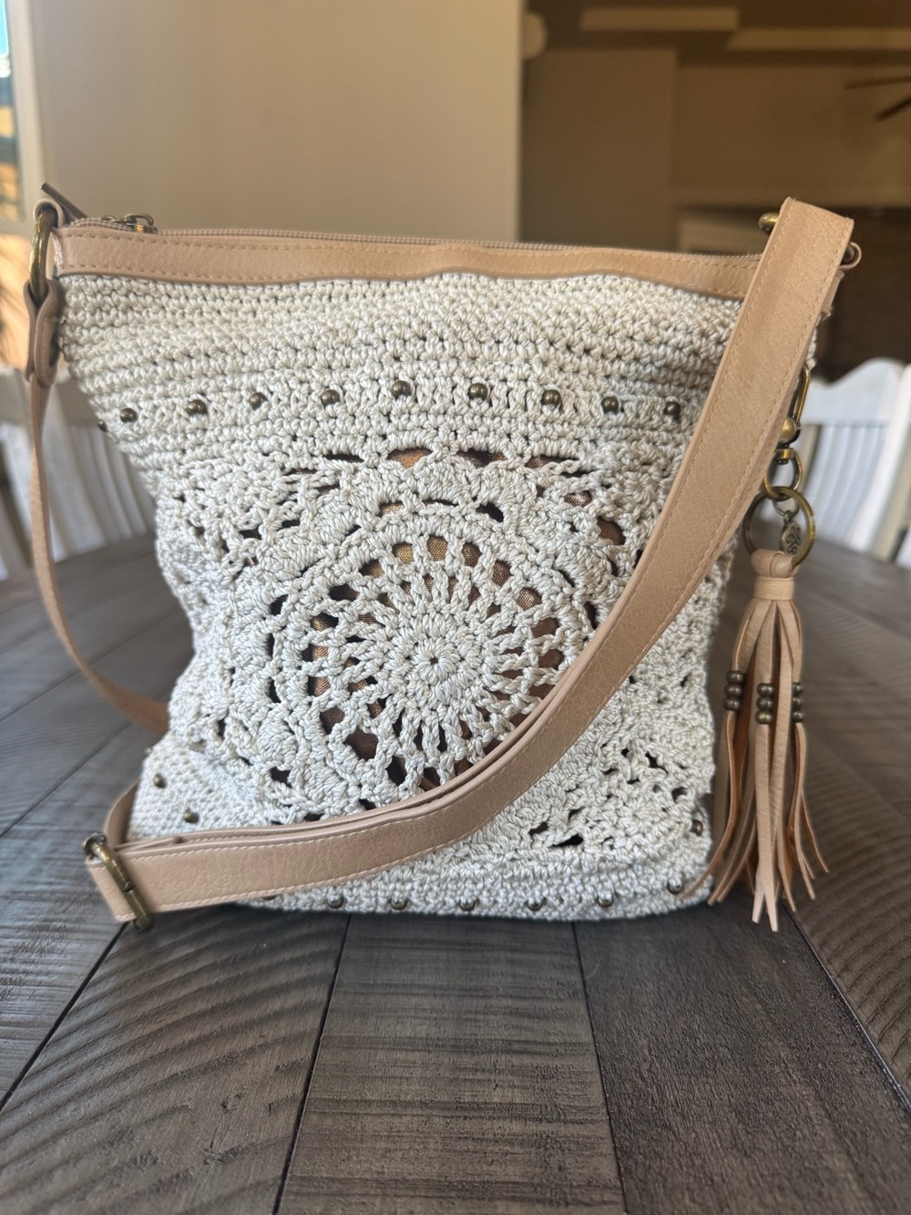 The Sak Lucia Crochet Crossbody Boho Bag - Purse W/Tassel